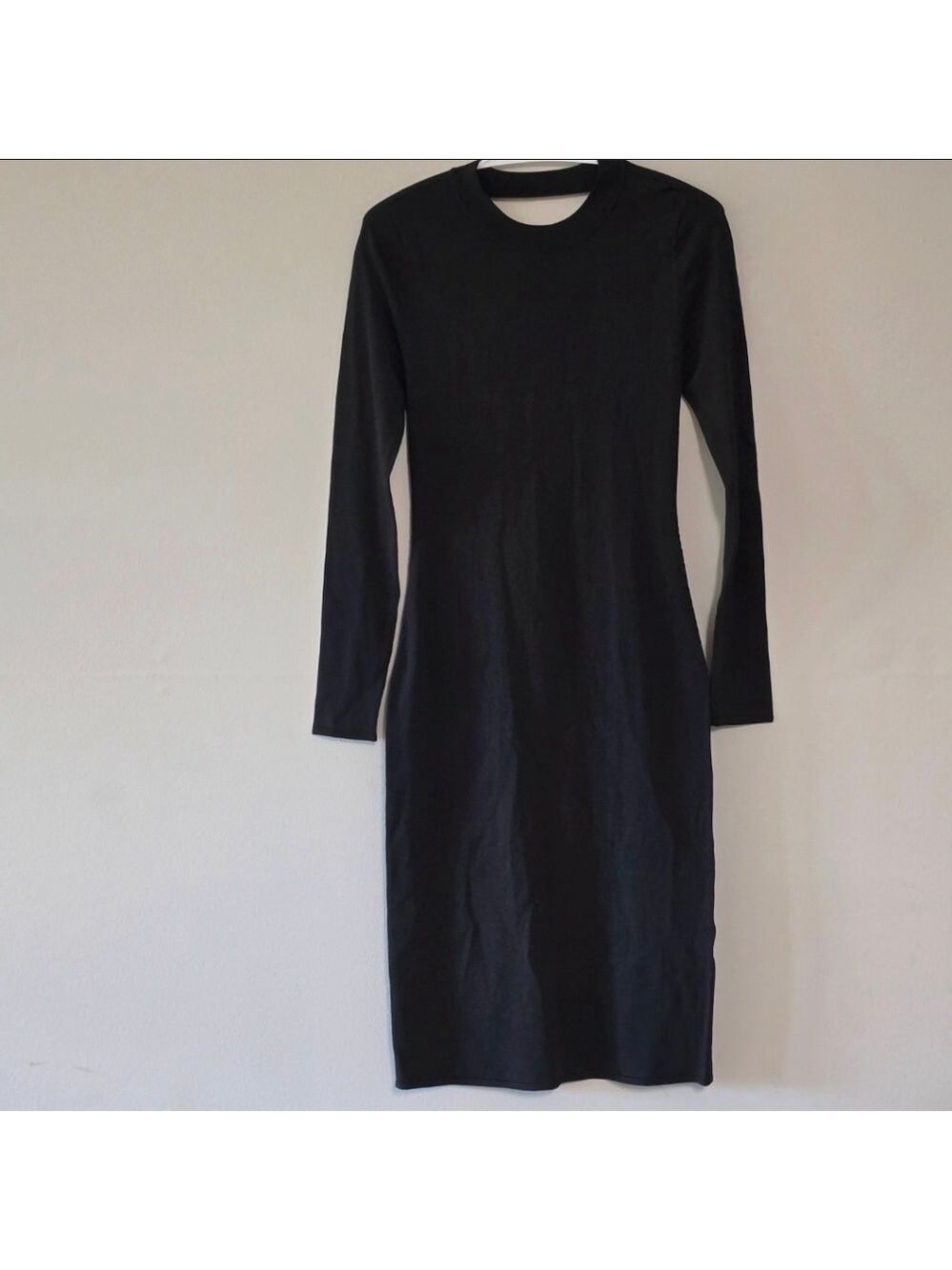 H&M bobycon backless midi dress color black size small